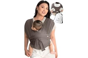 Konny Original Baby Carrier AirMesh for Cozy Luxury Baby Carrier Wrap, Easy to Wear Baby Wrap Carrier, Perfect Essentials Cloths for Newborn Babies up to 44 lbs, (Mocha, S)
