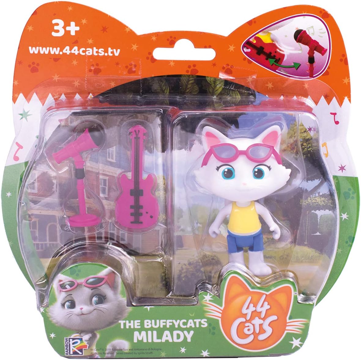 44 Cats - Milady + Base - 7cm/ 3" Tall, White, 3 inches - Image 3