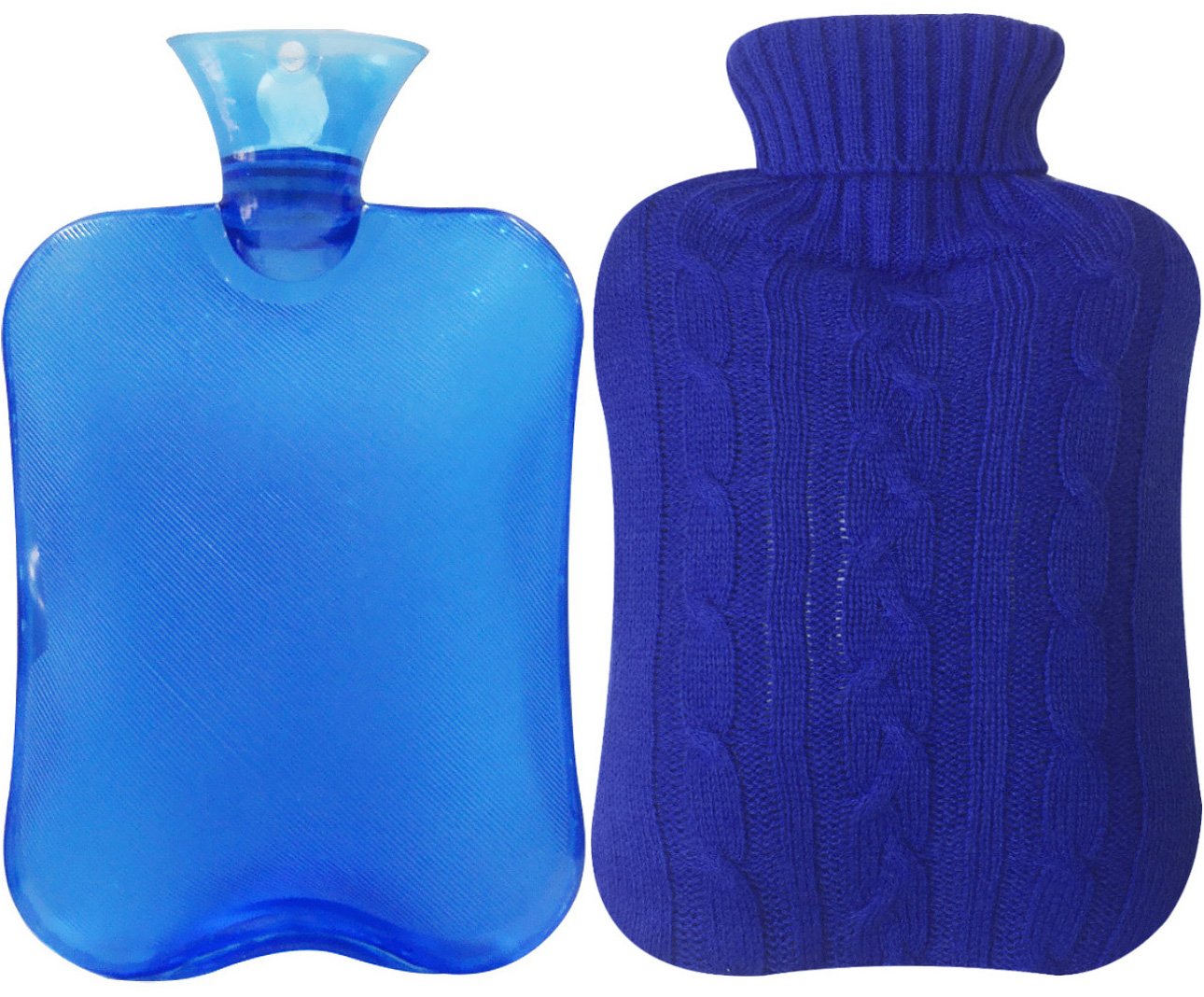Attmu Classic Rubber Transparent Hot Water Bottle 2 Liter with Knit Cover Blue Buy Online in