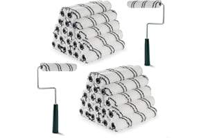 CoatPro Twools Paint Roller Covers, 40 Pack 6 Inch Microfiber Paint Roller (3/8 Inch Nap) with 2 Pcs Anti Rust Metal Roller Frame, Suitable for Wall and Furniture Painting