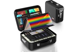 EDMUED Fireproof Document Box with Combination Lock - Fire & Water Resistant Hard Case Safe Box for Important Documents, Certificates, Laptops, Passports (Black)