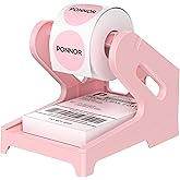 PONNOR Label Holder Thermal Label Holder for Rolls and Fanfold Labels Shipping Label Stand Desktop Printer DIY Accessory Supplies for Home, Office (Pink)