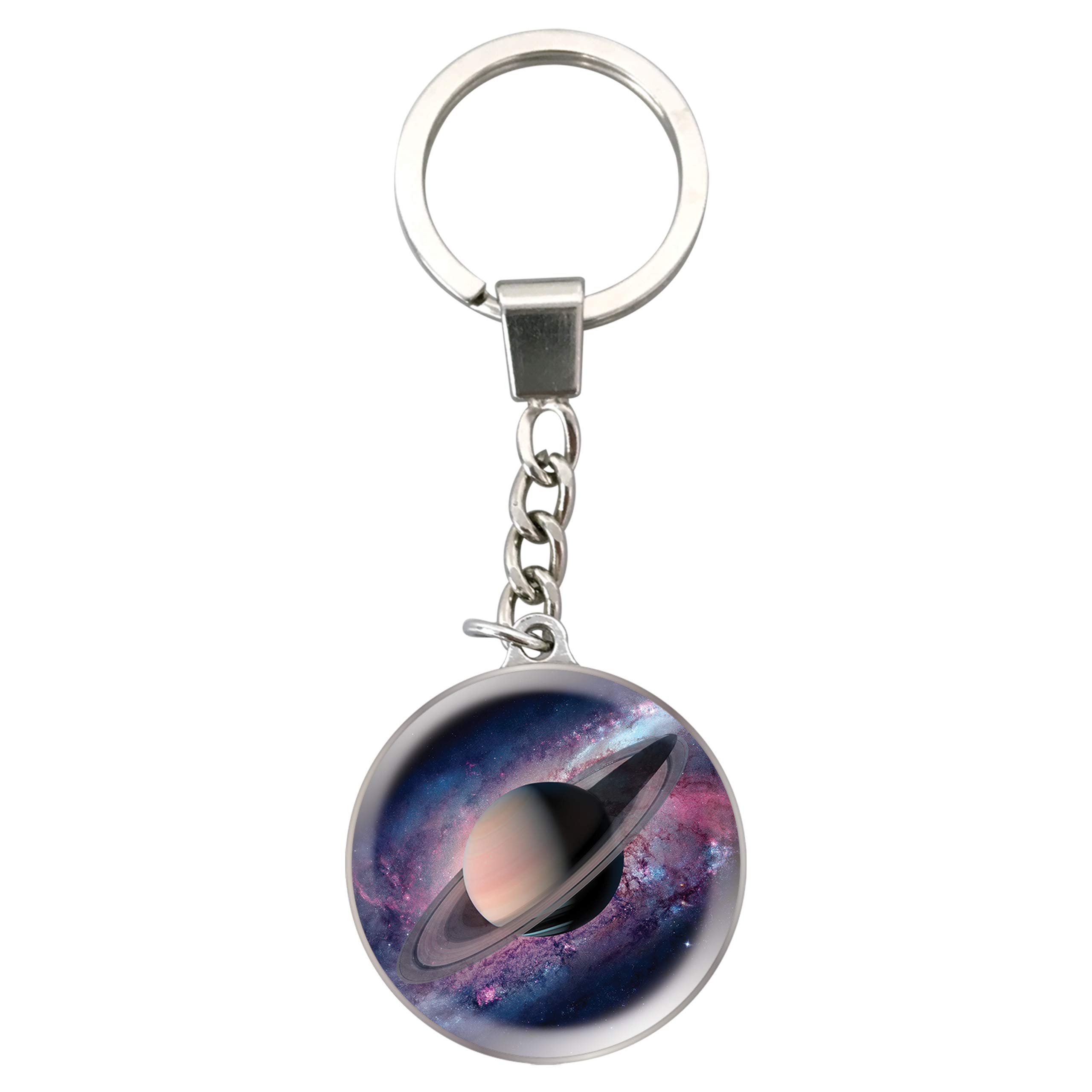 Magnidome Deluxebase Space Keychain – Crystal Glass Dome Animal Key Ring with Stainless Steel Chain, Cute Space Key Holder for Fun Bag Charms and Novelty Gifts.
