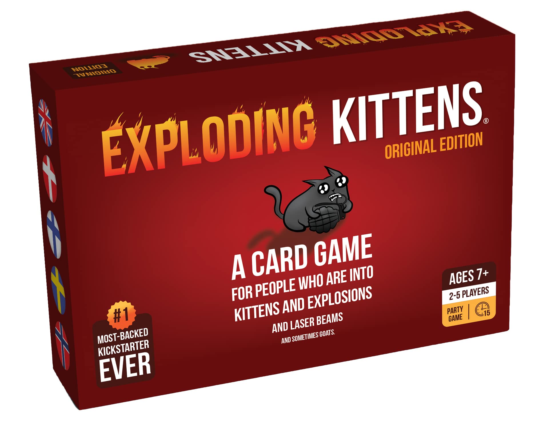 Exploding Kittens - Card Games | Family Friendly Party Games | Russian Roulette | German | Danish | Norwegian | Finnish | Age 7+ | 2 to 5 Players | Playing Time 10-20 Minutes