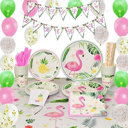 WERNNSAI Flamingo Party Supplies Set 