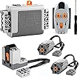 Maiwaput 5pcs Motor Kit Compatible with Technic, Speed Power Functions Technical Parts Set, 2 Motors, Battery Box, Remote Control, Signal Receiver, Accessories for DIY