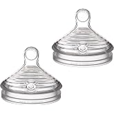NUK Simply Natural Baby Bottle Nipples - Slow Flow, Silicone, Extra Soft, Anti-Colic Air System, BPA-Free, Pack of 2