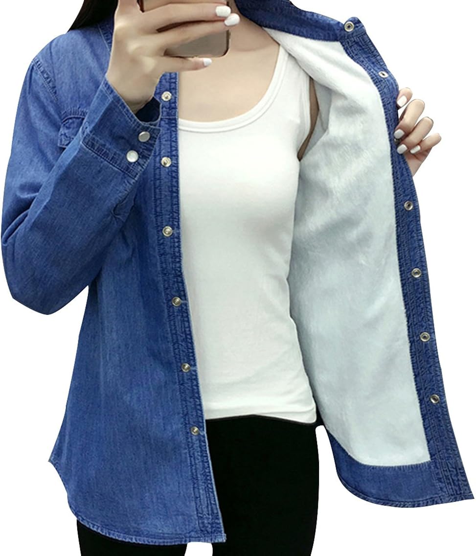 warm fleece denim jacket