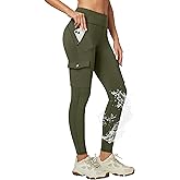 Ewedoos Hiking Pants Women Leggings with Zipper Pockets Water Resistant Workout Compression Leggings Tummy Control UPF50+