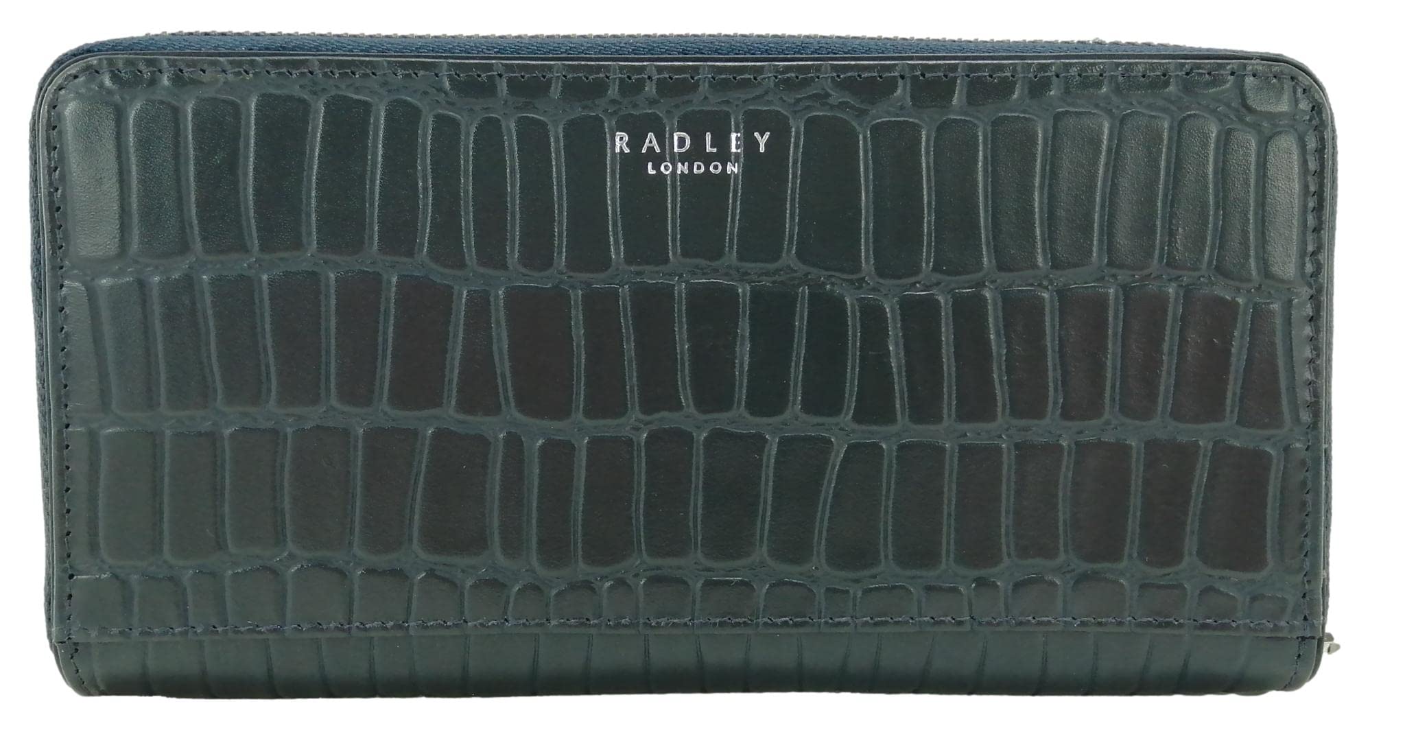 RADLEY Purse Zip Around Large Faux Croc Fortune Street Womens Navy (Dark Blue)