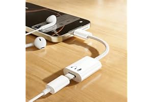 USB-C to Lightning Audio Headphone Adapter Compatible with iPhone 17/16/15/iPad/Samsung Galaxy S25/S24/S23/S22/S21 - Not for 