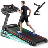 Treadmill with Incline for Home, WENOKER 15% Auto Incline Treadmill with Handrail 3.0HP Quiet Portable Folding Treadmill with App, 400 lbs Capacity