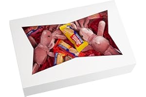 SOROO 15-Pack 10inch White Pastry Bakery Cookie Box,10x7.75x2.5inch Large Donuts,Muffins,Cookies Boxes with PVC Window - Auto-Pop up Paper Box Nature Cardboard Take Out Container,Pack of 15