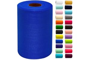 IONTACH Royal Blue Tulle Fabric Rolls 6 Inch by 100 Yards (300 feet) Fabric Spool Tulle Ribbon for DIY Royal Blue Tutu Bow Baby Shower Birthday Party Wedding Decorations Christmas Craft Supplies