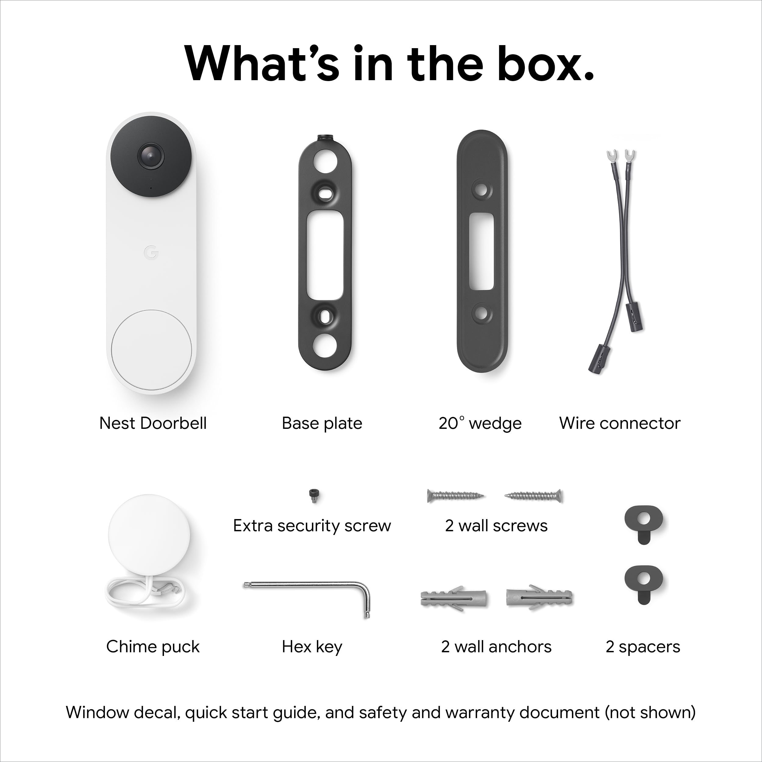 Bundle of Google Nest Doorbell (Wired, 2nd Gen) and Nest Cam (Indoor, Wired) - Nest Camera and Doorbell with 1080p HDR Video and Night Vision - 3 Hours of Event Video History Included - Snow