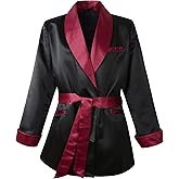 Lucasini Mens Satin Smoking Jacket Fully Lined