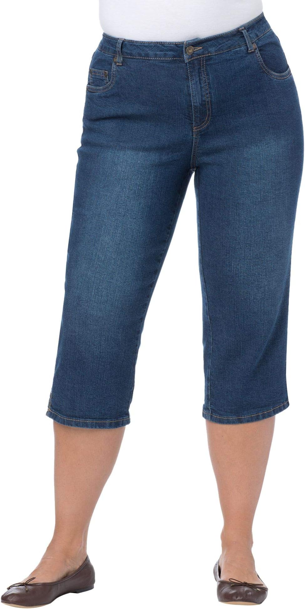 Woman Within Women's Plus Size Capri Stretch Jean