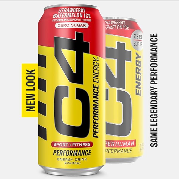 C4 ENERGY DRINK 16OZ (PACK OF 12) – STRAWBERRY WATERMELON ICE – SUGAR FREE PRE WORKOUT PERFORMANCE DRINK WITH NO ARTIFICIAL COLORS OR DYES
