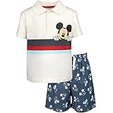 Disney Lion King Mickey Mouse Cars Polo Shirt and Shorts Outfit Set Toddler to Big Kid