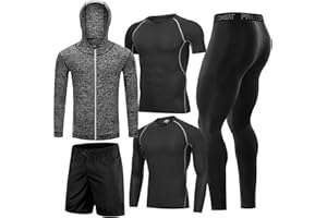 BOOMCOOL 5PCS Gym Clothes for Men Workout Sets