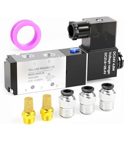Uxcell AC 24V 3-Way 2-Position 1/4 PT Pneumatic Solenoid Valve – Normally Closed, Internally Piloted, 3V210-08