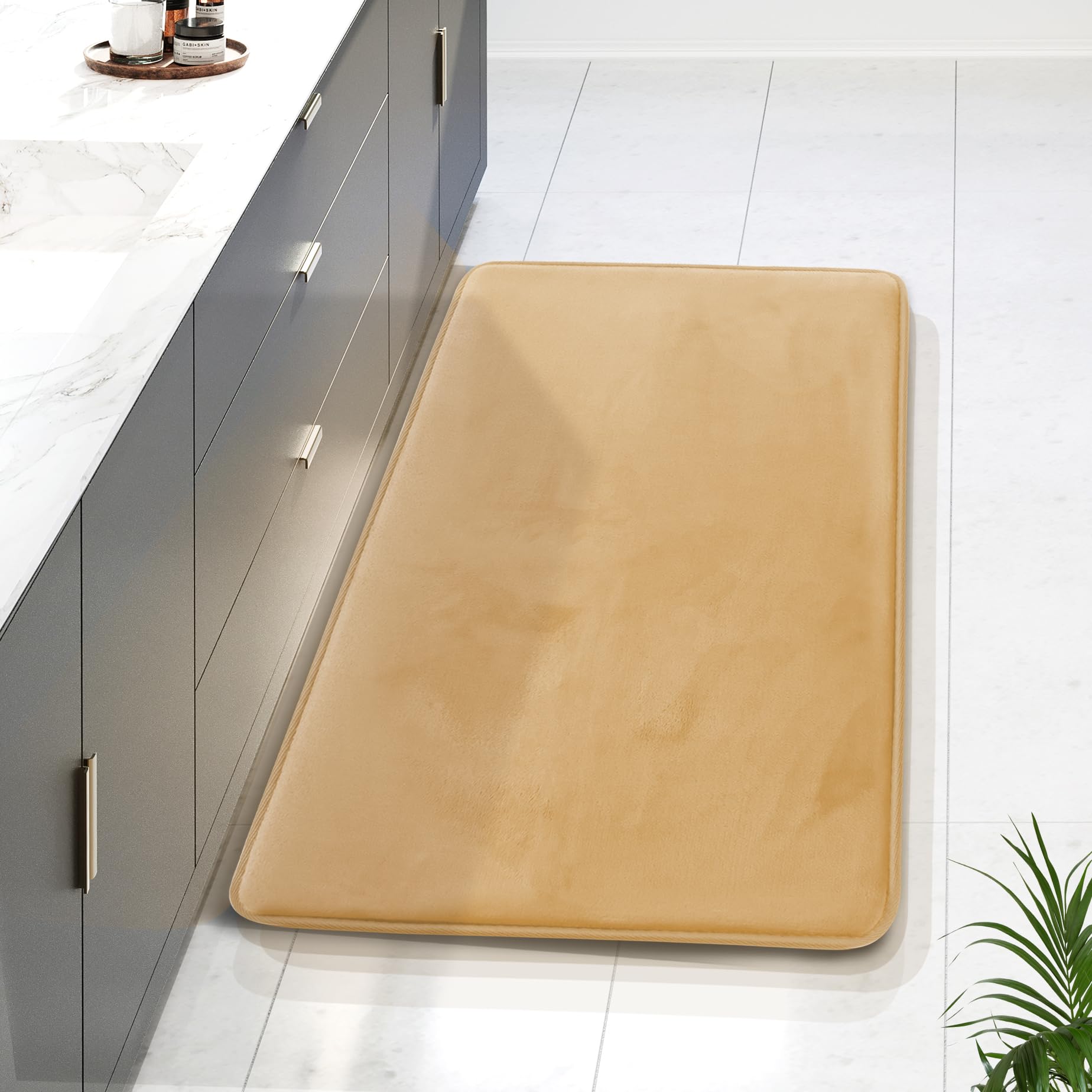 Photo 1 of Clara Clark Bathroom Rugs, Velvet Memory Foam Bath Mat, Non-Slip Bath Rugs, Machine Wash, Dries Quickly, Ultra Soft Plush Bath Mats for Bathroom,