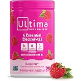 Ultima Replenisher Daily Electrolyte Powder Drink Mix, 90-Serving Canister | Zero Sugar Raspberry Hydration Powder with 6 Electrolytes &amp; Minerals - Sugar Free, Plant-Based &amp; Keto Friendly