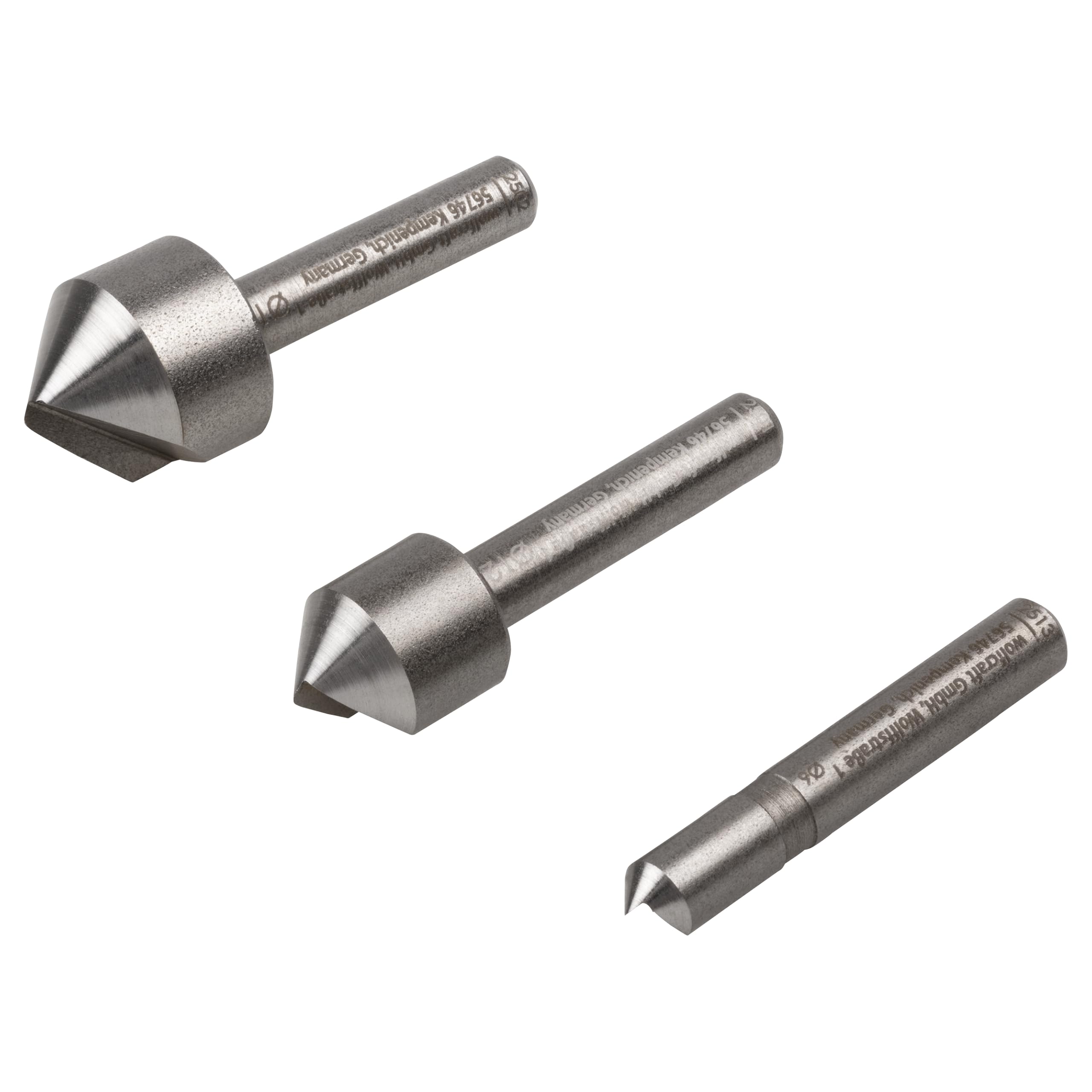 wolfcraft Tool Steel Countersink Set 3 Pcs., Round Shank I 2504000