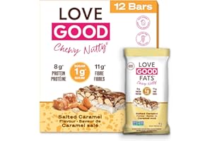 Love Good Protein Bars | Keto Snack | Non-GMO | Low Sugar, Low Carb, Gluten Free | Chewy Nutty Salted Caramel with Almonds an