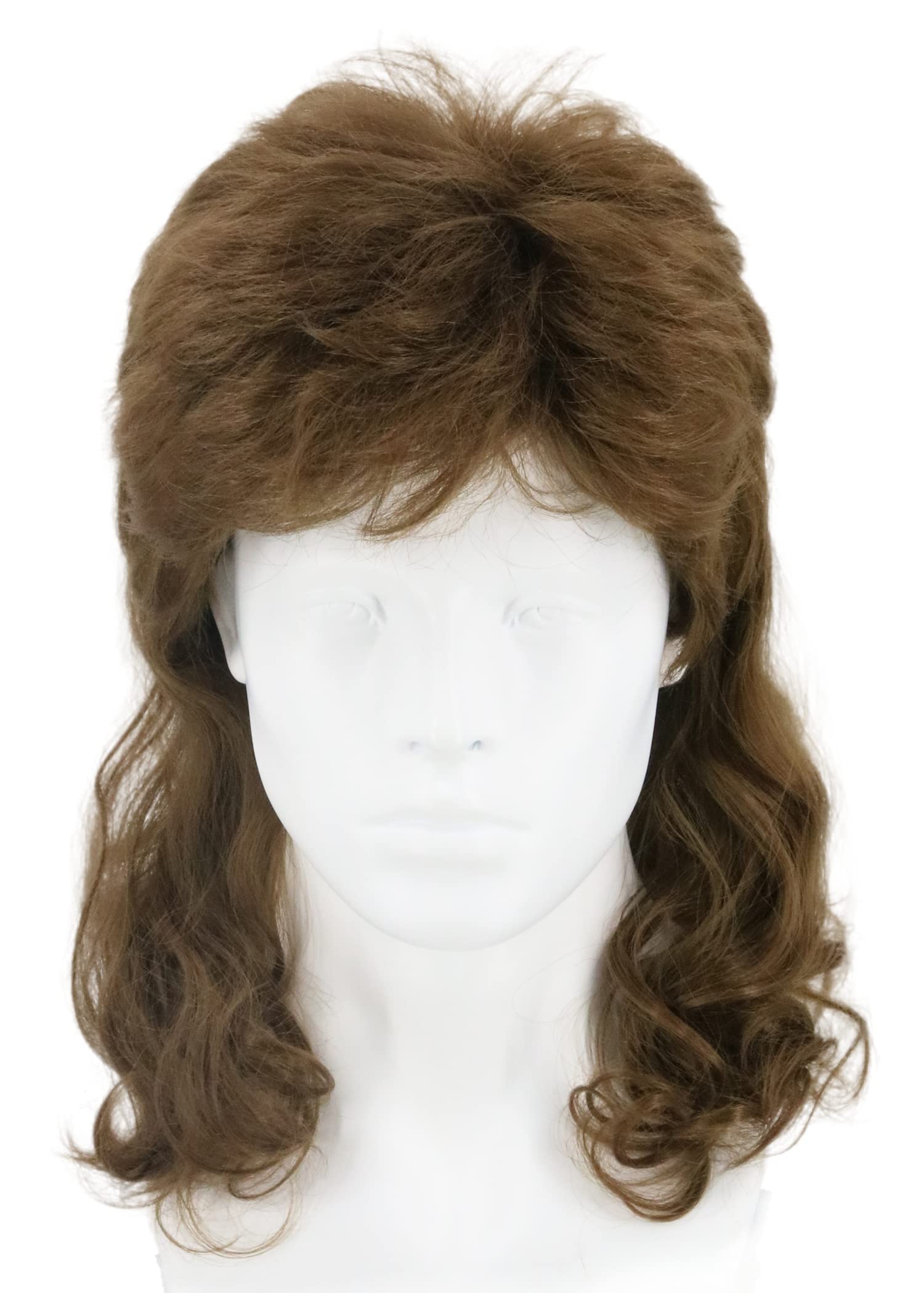 Photo 1 of LeMarnia Men's Wigs 70s 80s Rock Wig Brown Wavy Mullet Wigs for Men Halloween Costume Theme Party Wig