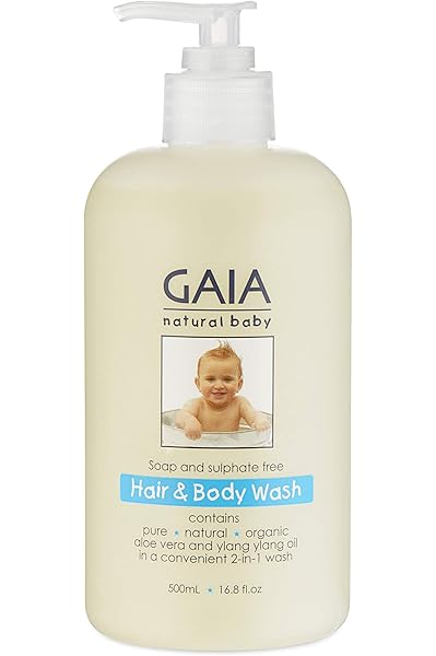 gaia natural baby hair & body wash 500ml