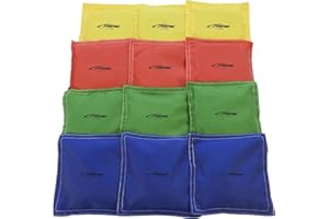 Sportime - 1005654 Heavy Duty Nylon Bean Bags - 5 x 5 - Set of 12 - Assorted Colors