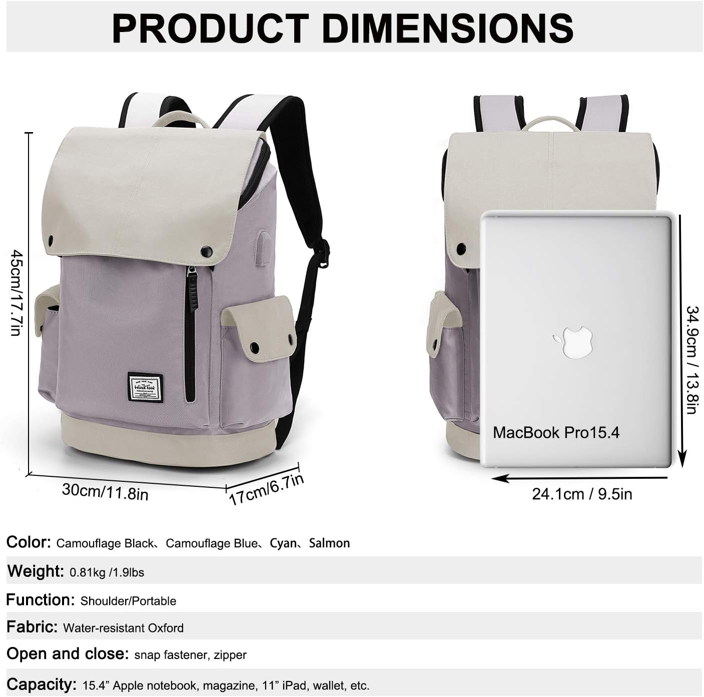 Wind Took Zaino Laptop Canvas Zaino portatile con porta USB Zaino Porta PC  Impermeabile Zaino donna Unisex Zaini Sportivi da Casual Zaino scuola  viaggio 15.6 pollice avorio Valigeria Zaini berjaya.edu.my