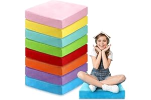 GlikCeil 8 Pcs Square Floor Cushions for Kids 15 Inches Floor Pillows Flexible Seating for Classroom Chair Cushions for Reading Corner Nursery Yoga Elementary Daycare Preschool Kindergarten, 8 Colors