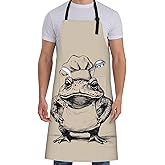 ainori Funny Chef Frog Apron for Women Men,28x33in,Whimsical Kitchen Aprons with 2 Pockets,Oxford Fabric,Playful Adjustable Apron for Cooking Baking Gardening,Gifts for Mom Wife