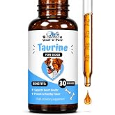 Taurine for Dogs - Taurine Supplement for Dogs - Supports Healthy Vision, Heart, Immune System, &amp; Much More - Dog Heart Supplements - Dog Heart Health - 1 fl oz - Bacon Flavor