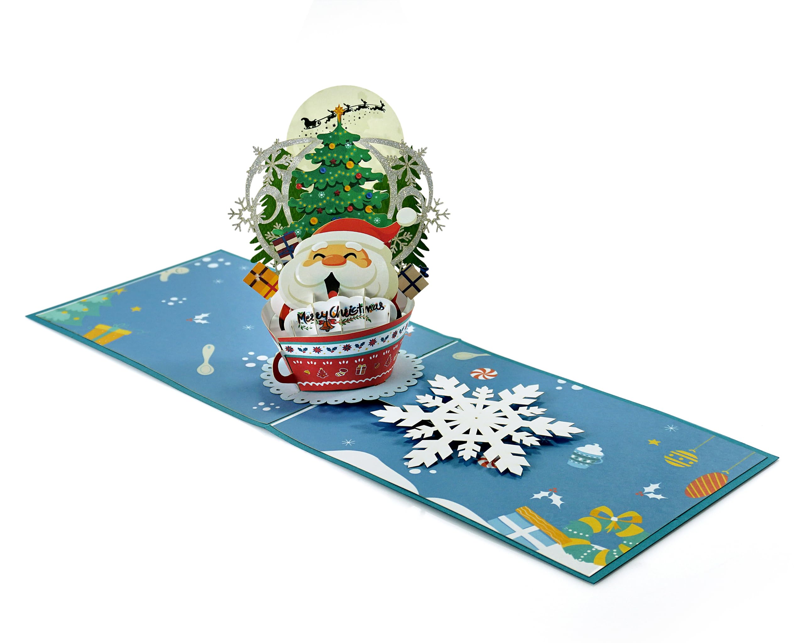 paperdora® 3D Pop-Up Card „Christmas“ with Envelope and Wax Seal - Greeting Card Gift Card Gift Certificate Voucher