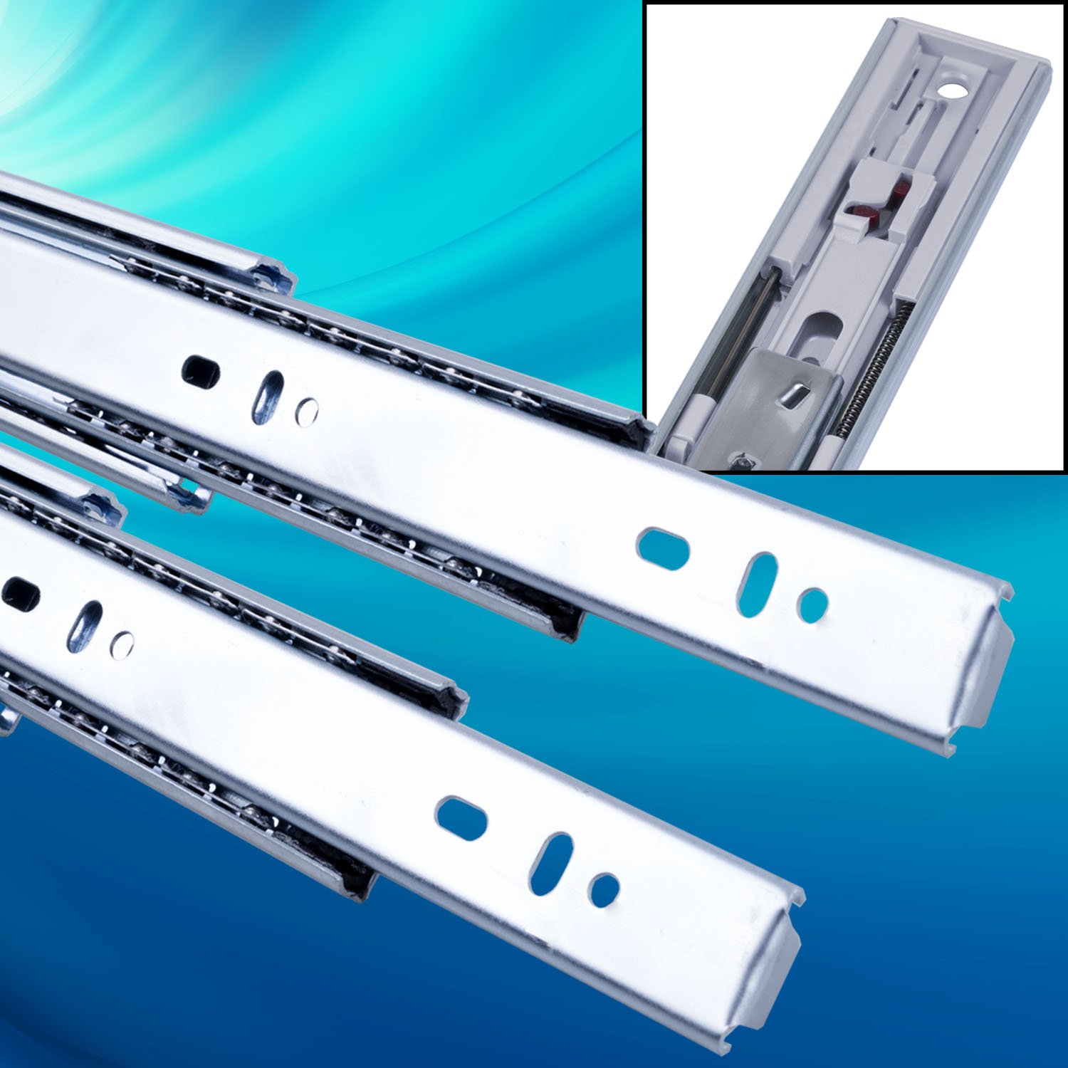 Schubladenschienen 45cm 4 Paar - Vollauszug Seitenmontage Bis 45kg Tragkraft