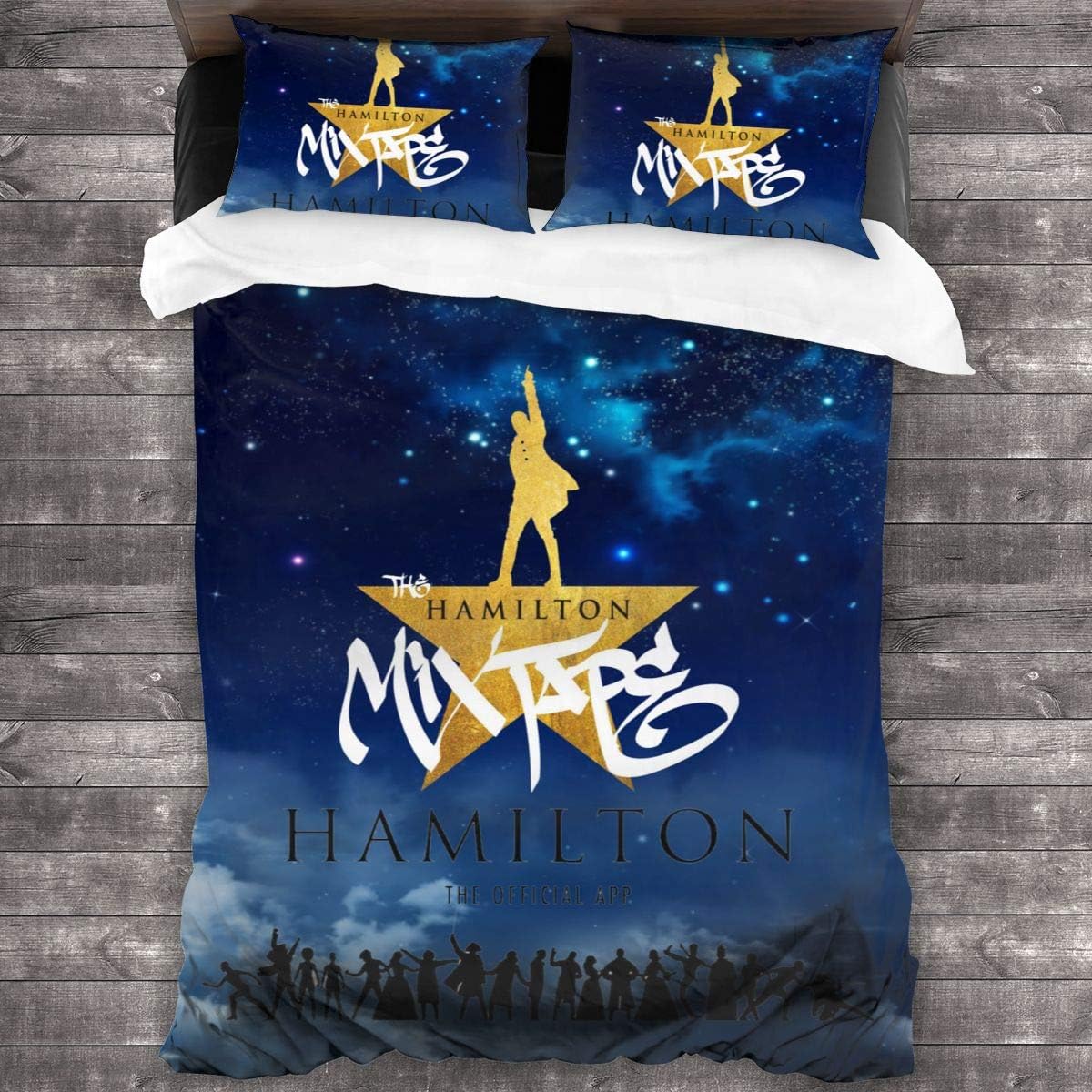 IIIUUbhswb Hamilton 3-Piece Bedding Set 86"X70" Soft Printed Microfiber Comforter Cover with Zipper Closure: Home & Kitchen