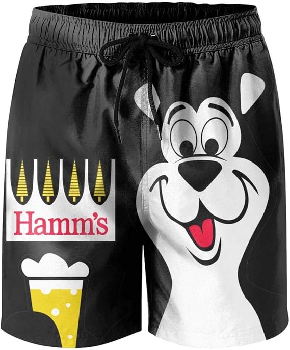 CAEEKER Men Swim Trunks Hamm'sBeerSign Shorts Active Sports Quick