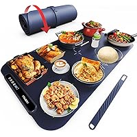 Food Warming Mat, iTRUSOU Electric Warming Tray Full Surface Heating 7 Adjustable Temperature 99 Hours Timing, Versatile Food