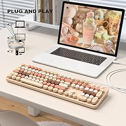 MOFII Wired Keyboard, Full Size USB Keyboard Plug