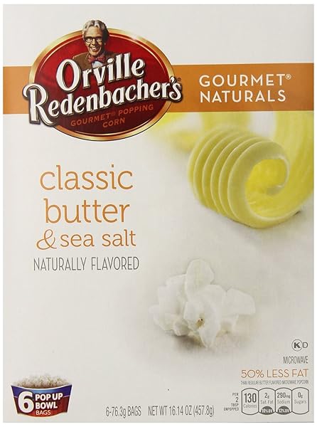 ORVILLE REDENBACHER GOURMET NATURALS CLASSIC BUTTER & SEA SALT POPCORN 4PAK