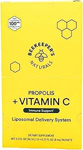 Beekeepers Naturals Liposomal Propolis with Vitamin C 12 Count, 0.27 Fz