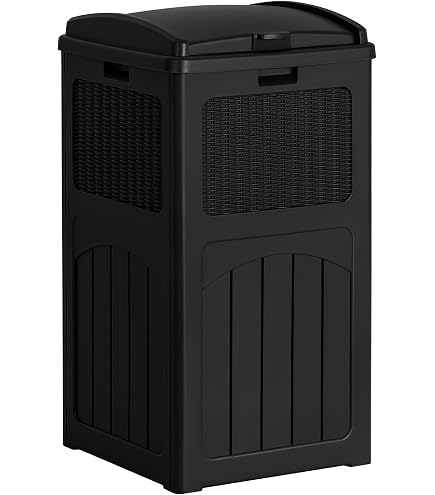 Safco Reflections 36-Gallon Push Top Receptacle - Fire-Safe Steel, Self-Closing Doors, Black With Chrome - View #3