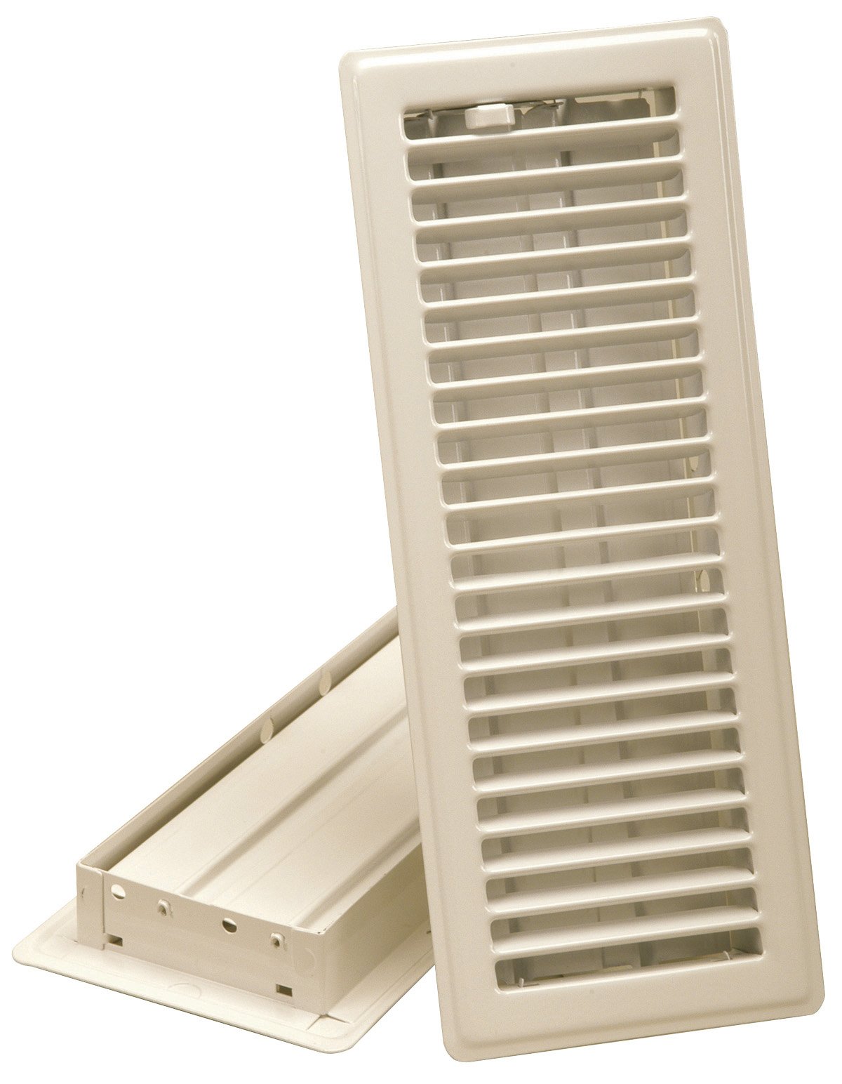Imperial Manufacturing RG0244 4-Inch by 10-Inch Louvered Floor Register, Almond