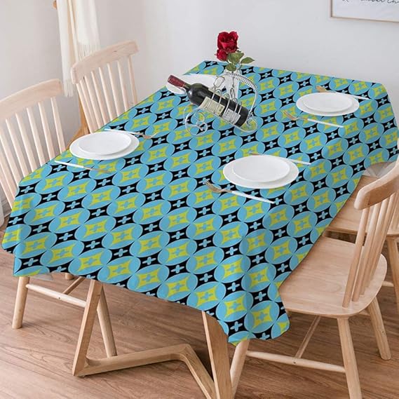 Wachstuch Tischdecke 140x200 cm,Geometrisch, Stern-Design Lebendige