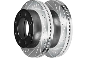 AUTO SHACK AutoShack Front Drilled Slotted Brake Rotors Black Pair of 2 Driver and Passenger Side Replacement for GMC Savana 2500 Yukon XL 2500 Hummer H2 Chevrolet Suburban 2500 2003-2020 Express 2500 PR65058LR