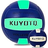 KUYOTQ Glow in The Dark Volleyball Size 5 Blue Luminous Light Up Glow Volleyball for Night Games Outdoor Indoor Training Volleyballs with Fluorescent Green Glow Effect Perfect for Youth and Adults
