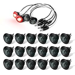 MADCATZ 20 Pcs 3/4 Inch Mini Round Smoked Lens Red